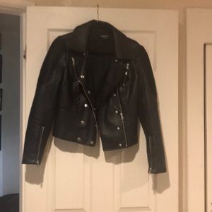 Leather motto jacket